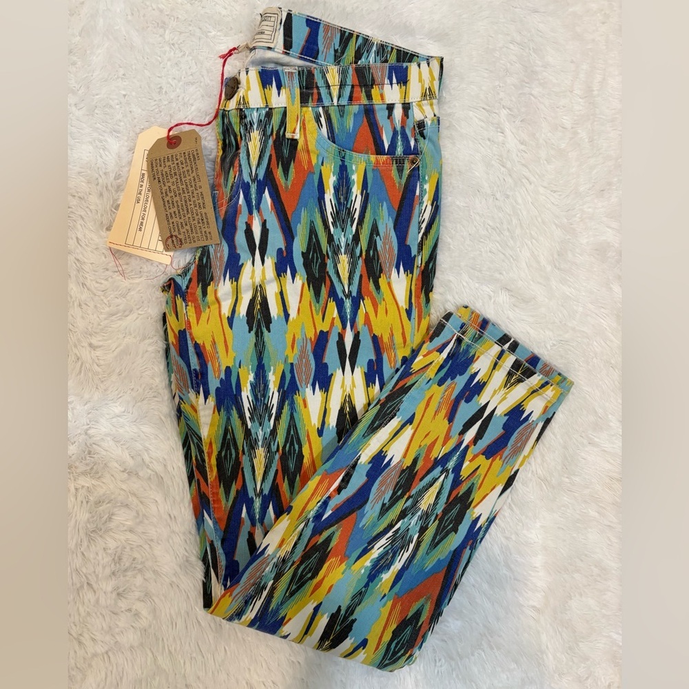 Current Elliot Aztec Skinny Jeans The Stilleto Multi Colored Womens Size 27 NWT